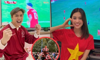 Sao Việt cổ vũ ĐT Việt Nam: Tiến Luật cử đại diện đi "bão", Lan Ngọc nín thở phút bù giờ