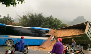 Hiện trường vụ tai nạn. Ảnh cơ quan chức năng cung cấp.