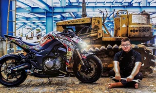 Nhin gần Kawasaki Z1000 độ phong cách... mafia Nhật