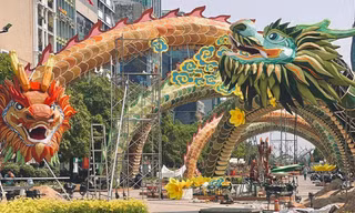 TP.HCM: Netizen "thả tim" cho bộ đôi rồng siêu đẹp tại đường hoa Nguyễn Huệ