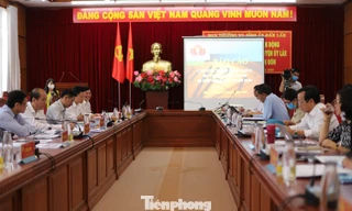 Toàn cảnh bên trong phòng tuyển chọn bí thư huyện ủy
