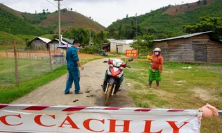 Khu vực cách ly dịch bạch hầu ở xã Quảng Hòa