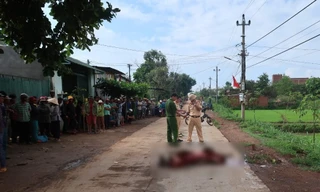 Hiện trường vụ tai nạn giao thông khiến anh Y Rik Bkrông bị ô tô tải tông tử vong