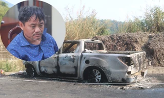 Đối tượng Minh và hiện trường giả vụ cháy xe.