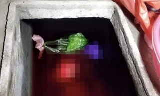 Thi thể nạn nhân được phát hiện trong bể nước - Ảnh: Hoàng Long