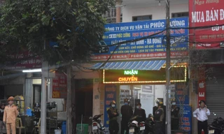 Chiều tối ngày 14/12, Công an Thái Bình đã bắt khẩn cấp và khám xét nơi làm việc của trùm bảo kê Nguyễn Văn Cường - Ảnh: Hoàng Long