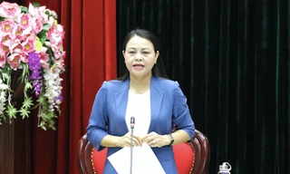 Bà Nguyễn Thị Thu Hà, Uỷ viên TƯ Đảng, Bí thư Tỉnh uỷ khoá XXI, được giới thiệu tái cử khoá XXII - Ảnh: Hoàng Long.