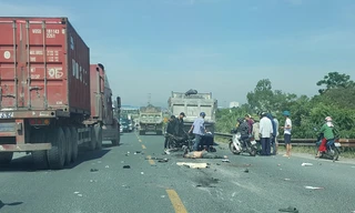 Hiện trường vụ tai nạn làm 2 người chết - Ảnh: Hoàng Long