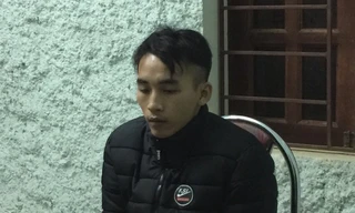 Đối tượng Quốc tại cơ quan công an .Ảnh: Thanh Duyên