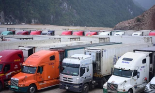 Còn trên 4000 tấn hoa quả ùn ứ tại cửa khẩu Tân Thanh .Ảnh: P. Hoài