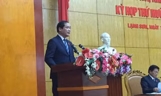 Ông Dương Xuân Huyên phát biểu nhận nhiệm vụ .Ảnh: Duy Chiến