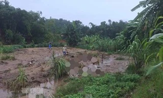 Hiện trường sự việc tại thôn 8, xã Minh Tiến (Tỉnh Thái Nguyên). Ảnh: Hạnh An