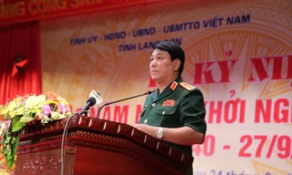 Đại tướng Lương Cường phát biểu tại Lễ kỷ niệm .Ảnh: Duy Chiến