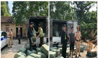 Lực lượng chức năng phát hiện đối tượng và hàng tấn nầm lợn nhập lậu .Ảnh: TL