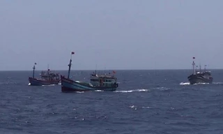 Tàu cá Việt Nam kiên cường bám biển tại ngư trường truyền thống của mình. Ảnh: TTXVN