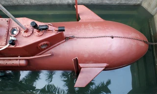 Tàu ngầm mini Trường Sa trong bể thử nghiệm (ảnh do ông Nguyễn Quốc Hòa cung cấp)