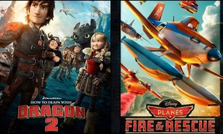 Poster của "Bí kíp luyện rồng 2" và "Thế giới máy bay 2"