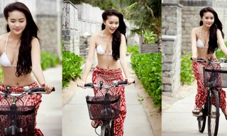  Phan Như Thảo lột áo mặc nội y, đi... xe đạp 