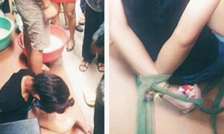 Xuất hiện clip cô gái trộm đồ bị trói tay, tra hỏi