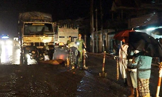 Hiện trường vụ tai nạn.