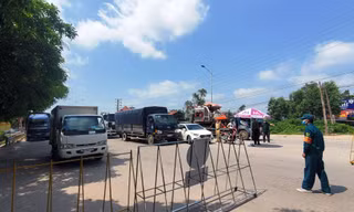 Một chốt kiểm soát tại Yên Dũng, Bắc Giang