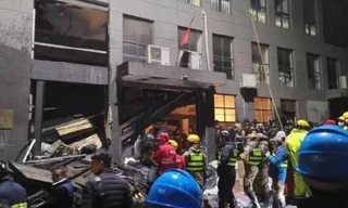 Hiện trường vụ nổ. (Ảnh: Weibo)