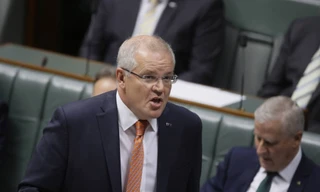 Thủ tướng Úc Scott Morrison phát biểu trước quốc hội Úc hôm 4/7. (Ảnh: AP)