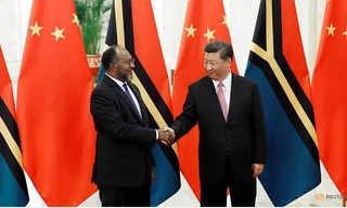 Chủ tịch Trung Quốc Tập Cận Bình tiếp Thủ tướng Vanuatu đến thăm Bắc Kinh. (Ảnh: Reuters)