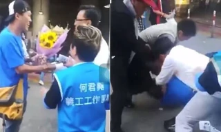 Ảnh cắt từ đoạn phim ghi lại khoảnh khắc xảy ra vụ tấn công