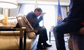 Tháng trước, ông Duterte phải cắt ngắn chuyến thăm Nhật Bản vì cơn đau không chịu được. (Ảnh: Twitter) 