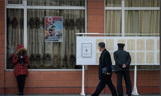 Một điểm liệt kê danh sách ứng viên đại biểu quốc hội ở Bình Nhưỡng. (Ảnh; AP)