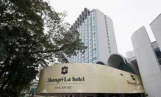 An ninh đang được thắt chặt tại khách sạn nơi diễn ra Đối thoại Shangri-La 2019. (Ảnh: Today Online)