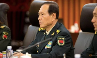 Bộ trưởng Quốc phòng Trung Quốc Nguỵ Phượng Hoà trong cuộc gặp Bộ trưởng Quốc phòng Mỹ James Mattis tại Bắc Kinh vào tháng 6/2018. (Ảnh: Reuters)