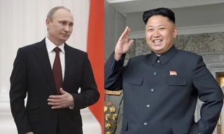 Tổng thống Nga Vladimir Putin và Chủ tịch Triều Tiên Kim Jong Un