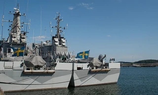 Tàu tại căn cứ hải quân Berga, Thụy Điển.