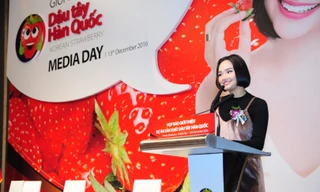 Ca sỹ, diễn viên Miu Lê tham gia nhiều hoạt động quảng bá dâu tây Hàn Quốc, trong đó có clip quảng bá trên truyền hình rất vui nhộn