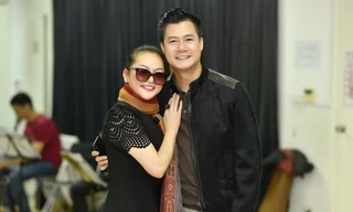 Như Quỳnh-Quang Dũng rang rỡ trong buổi tập cho show "Đêm tình nhân"