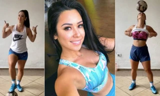 Mỹ nhân Brazil gây sốt '1.000 độ' với thử thách tâng bóng cởi áo