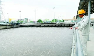 Một góc nhà máy xử lý nước thải Yên Sở