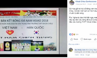  Cô giáo vận động học sinh mang nồi niêu xoong chảo cỗ vũ đội tuyển Việt Nam. 