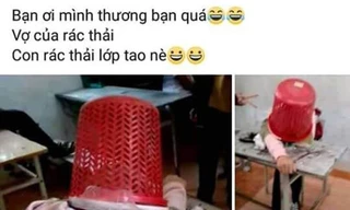 Nữ sinh lớp 7 đăng ảnh úp sọt rác lên đầu bạn để câu like