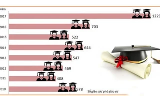 So với năm 2014, số lượng ứng viên giáo sư, phó giáo sư năm 2017 cao gấp 1,9 lần
