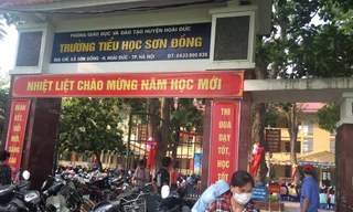 Trường Tiểu học Sơn Đồng- nơi được cho là xảy ra lùm xùm lạm thu học phí. Ảnh Đỗ Hợp 