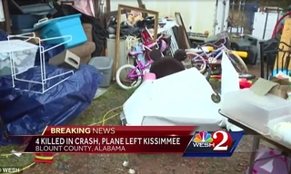 Hiện trường vụ tai nạn máy bay ở Alabama.