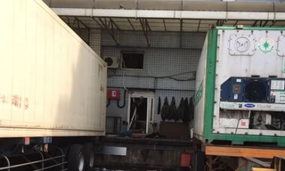 hiện trường vụ nổ gây rò rỉ amoniac ở Cao Hùng.