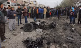 Hiện trường vụ đánh bom kinh hoàng ở chợ Baghdad, Iraq