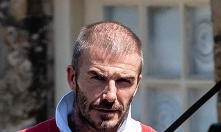 Hình ảnh Beckham với mái tóc thưa hồi đầu tuần này.