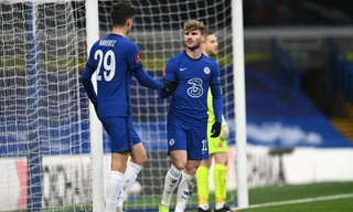 Timo Werner chia vui cùng Kai Havertz.