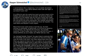 Kasper Schmeichel viết tâm thư tri ân chủ tịch Leicester City