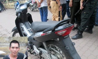 Tên trộm xe máy và tang vật bị thu giữ